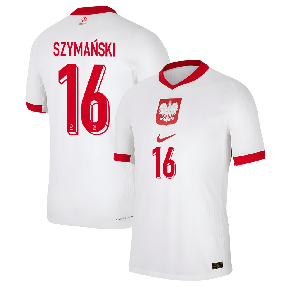 Damian Szymański 16 Poland National Team 2024/25 Home Men Jersey - White