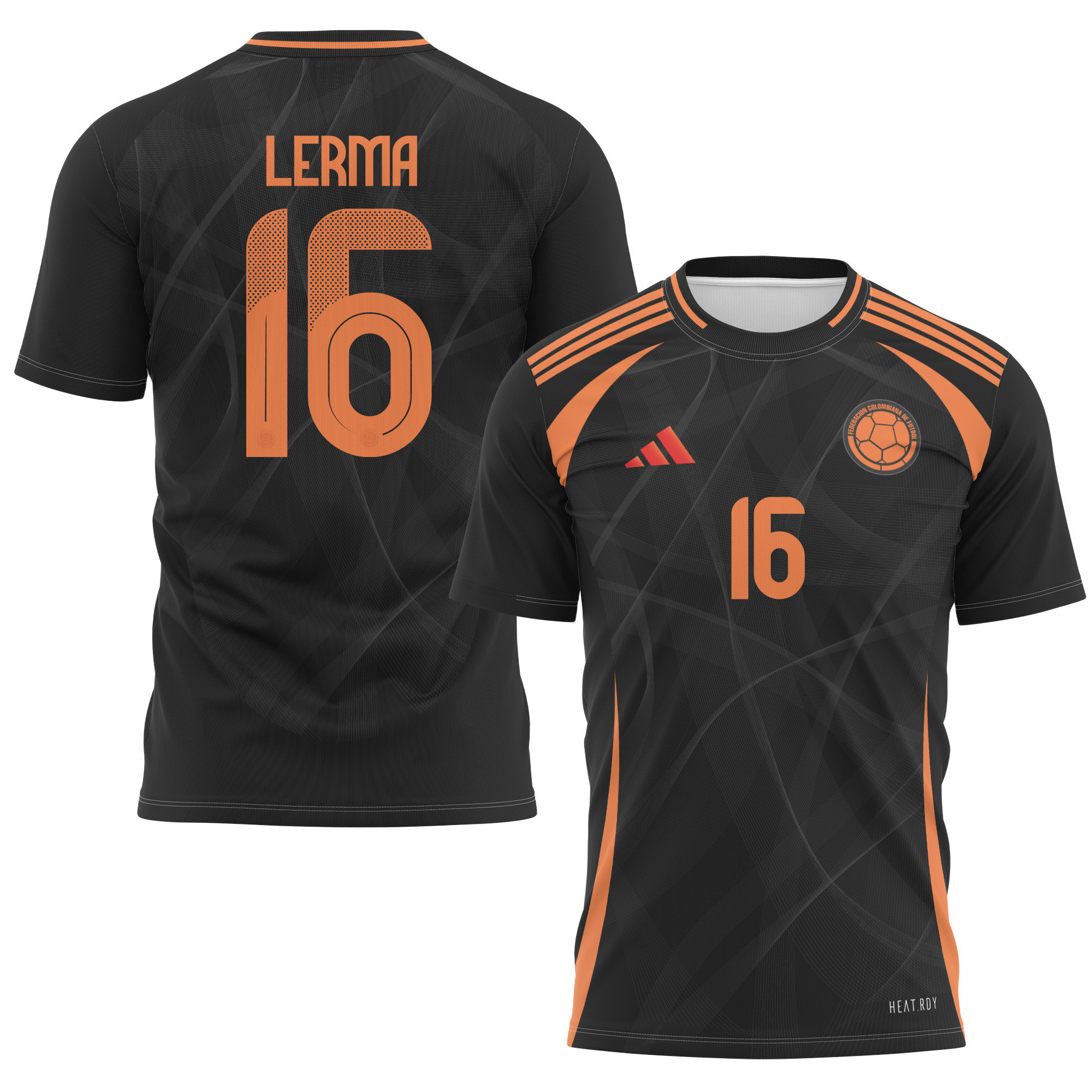 Jefferson Lerma 16 Colombia National Team 2024 Away Kits AOP T-shirt - Black