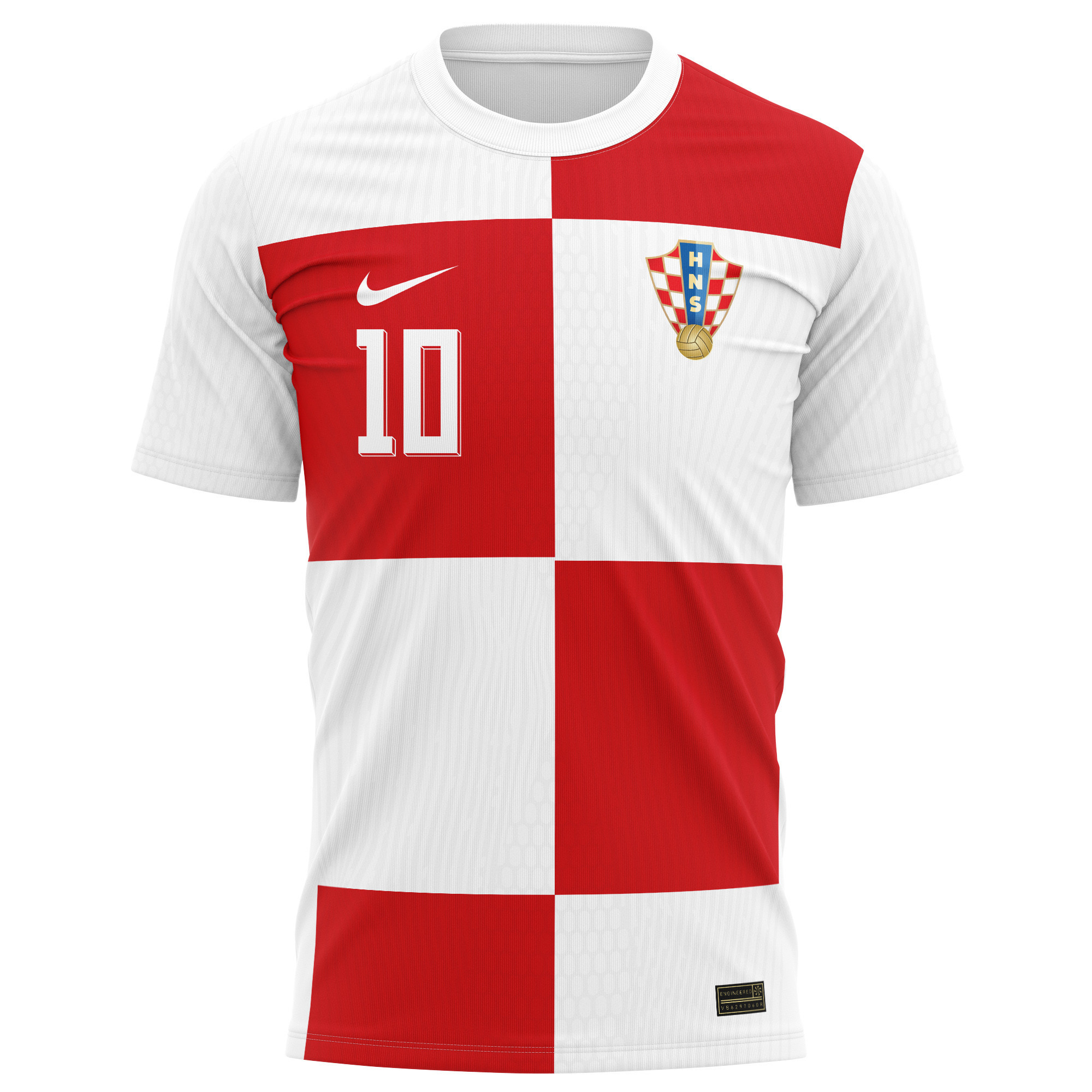 Luka Modrić 10 Signed Croatia National Team 2024/25 Home Kits AOP T-shirt Autographed - White