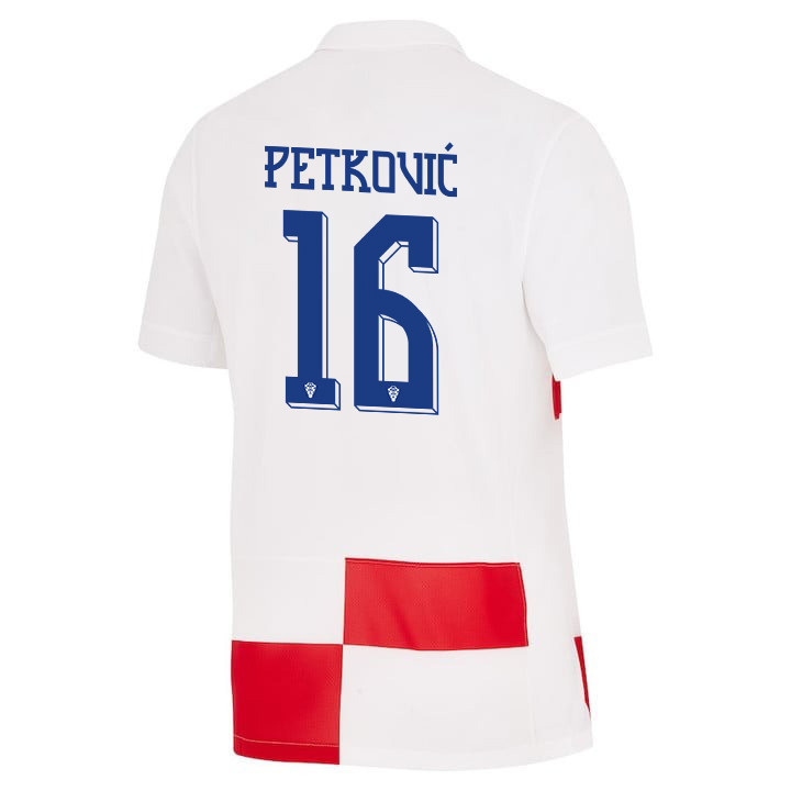 Bruno Petković 16 Croatia National Team 2024 Home Men Jersey - White