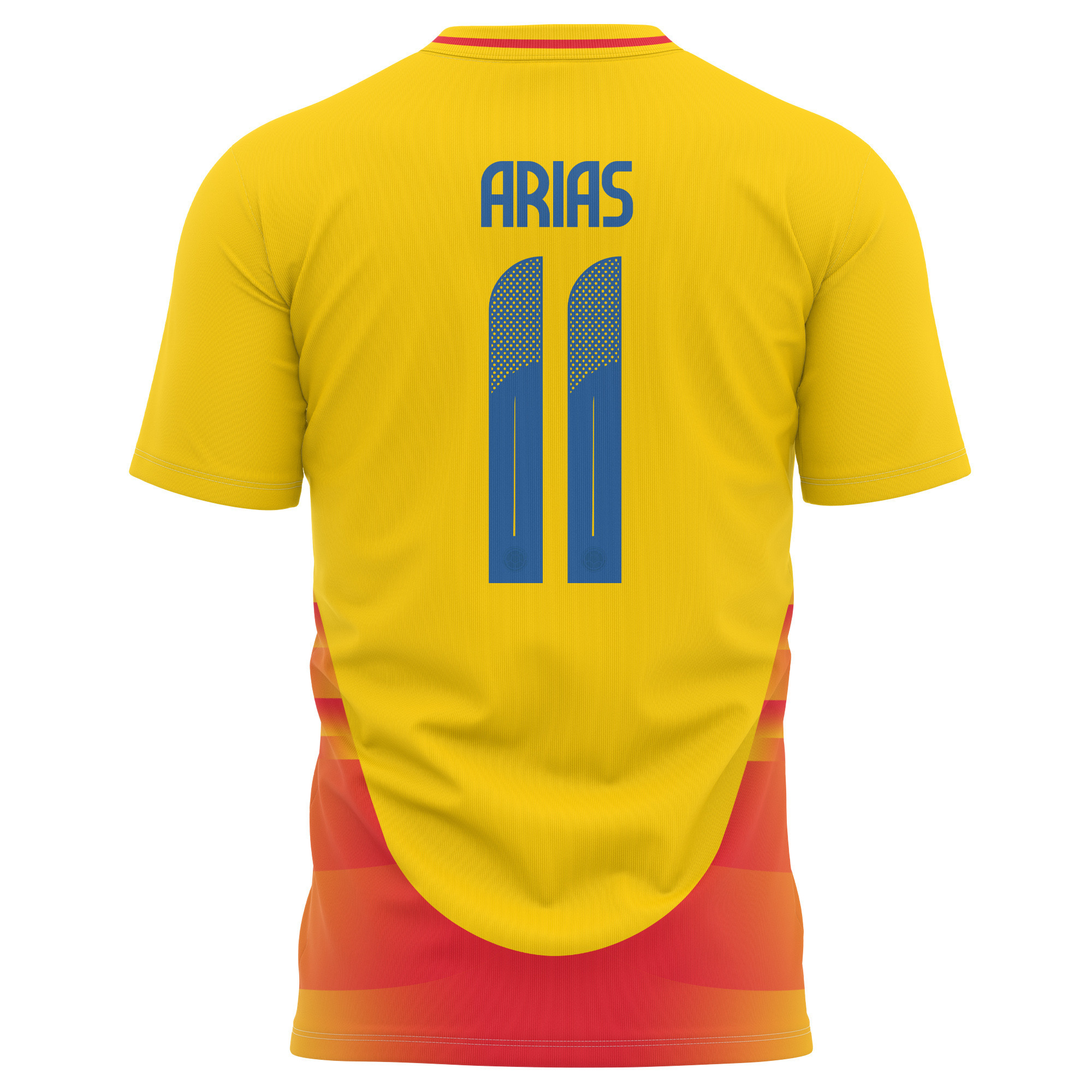 Jhon Arias 11 Colombia National Team 2024 Home Kits AOP T-shirt - Yellow