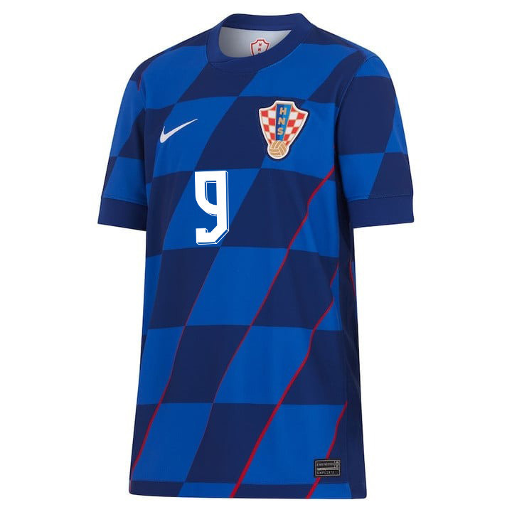 Andrej Kramarić 9 Croatia National Team 2024 Away YOUTH Jersey - Blue