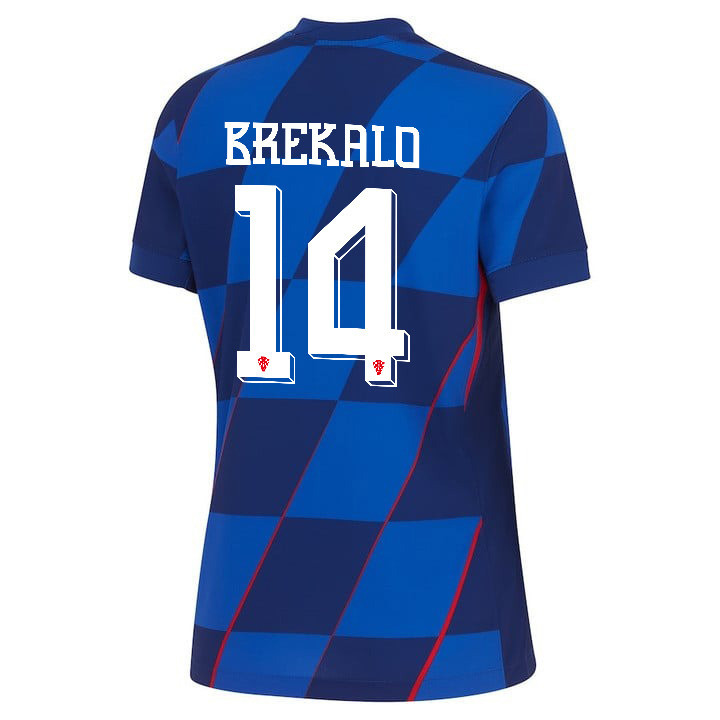 Josip Brekalo 14 Croatia National Team 2024 Away WOMEN Jersey - Blue