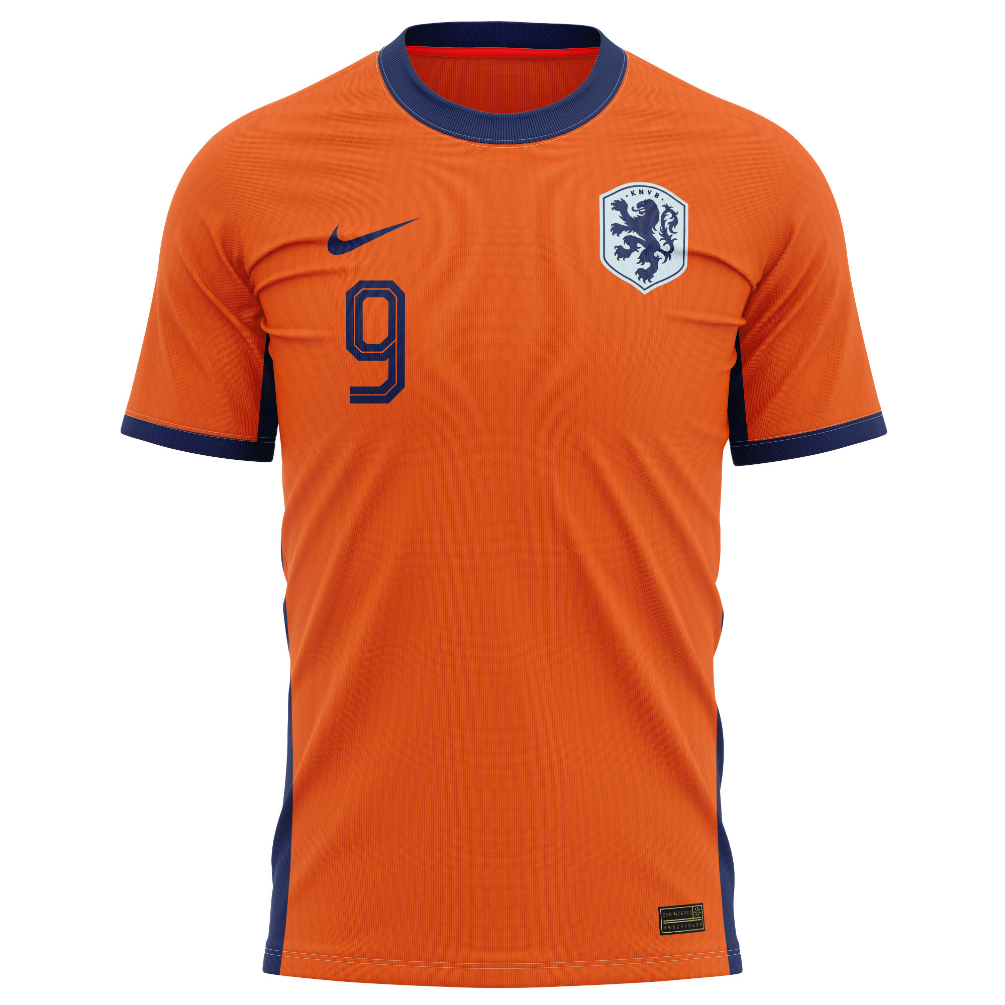 Wout Weghorst 9 Netherlands National Team 2024 Home Kits AOP T-shirt - Orange