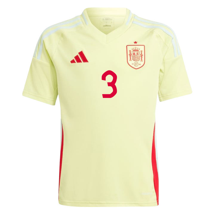 Alfonso Pedraza 3 Spain National Team 2024 Away YOUTH Jersey - Yellow