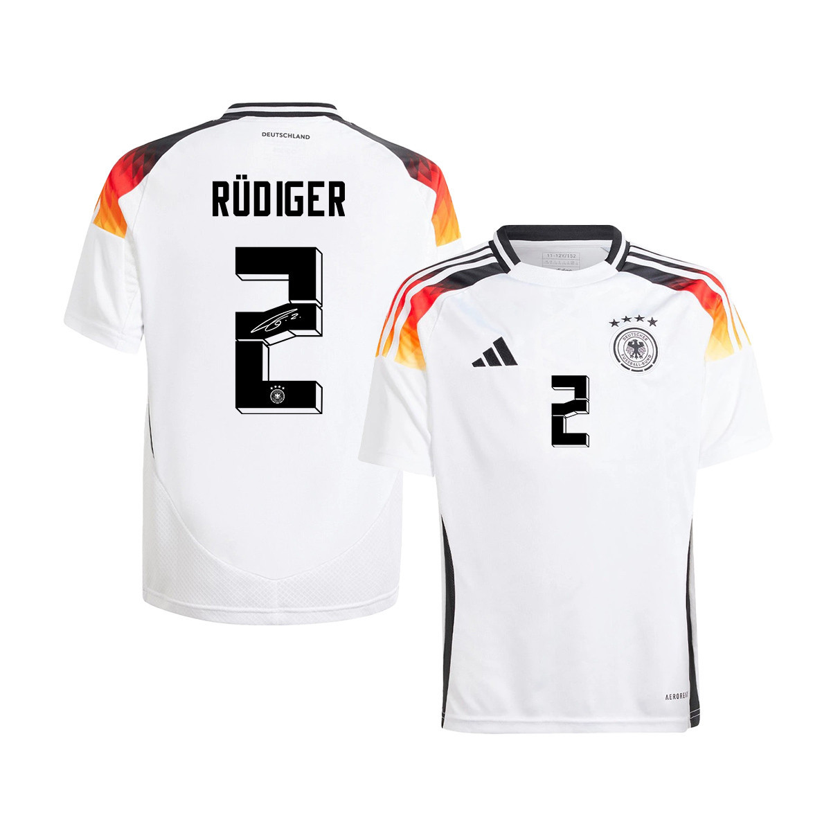 Antonio Rüdiger 2 Signed Germany National Team 2024/25 YOUTH Jersey Autographed - Home