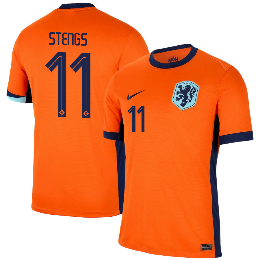 Calvin Stengs 11 Netherlands National Team 2024/25 Home Men Jersey - Orange