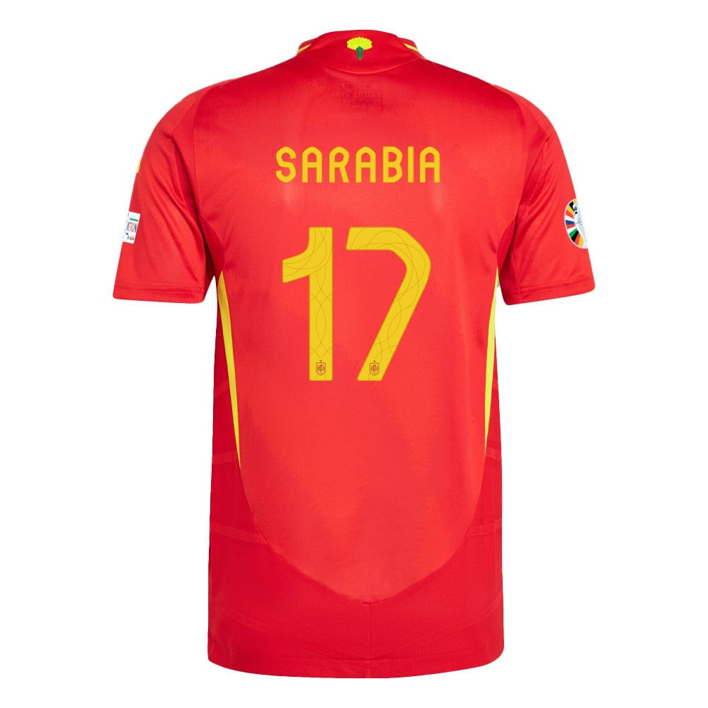 Pablo Sarabia 17 Spain National Team 2024 Home Men Jersey - Scarlet
