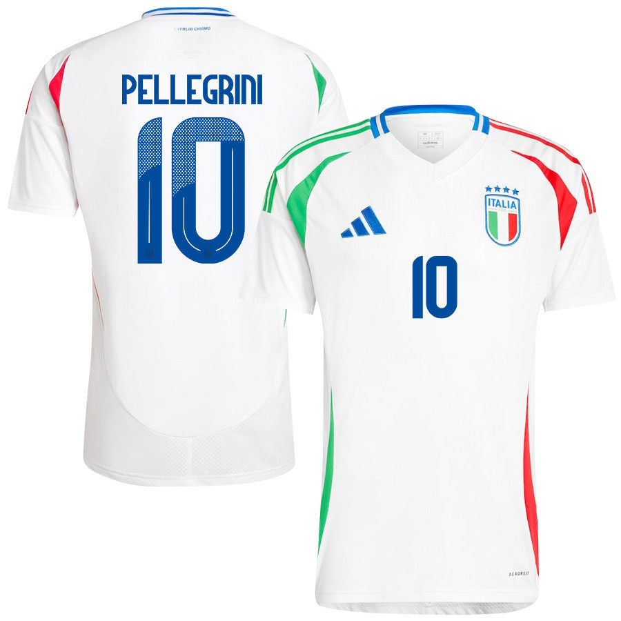 Lorenzo Pellegrini 10 Italy National Team 2024/25 Away Men Jersey - White