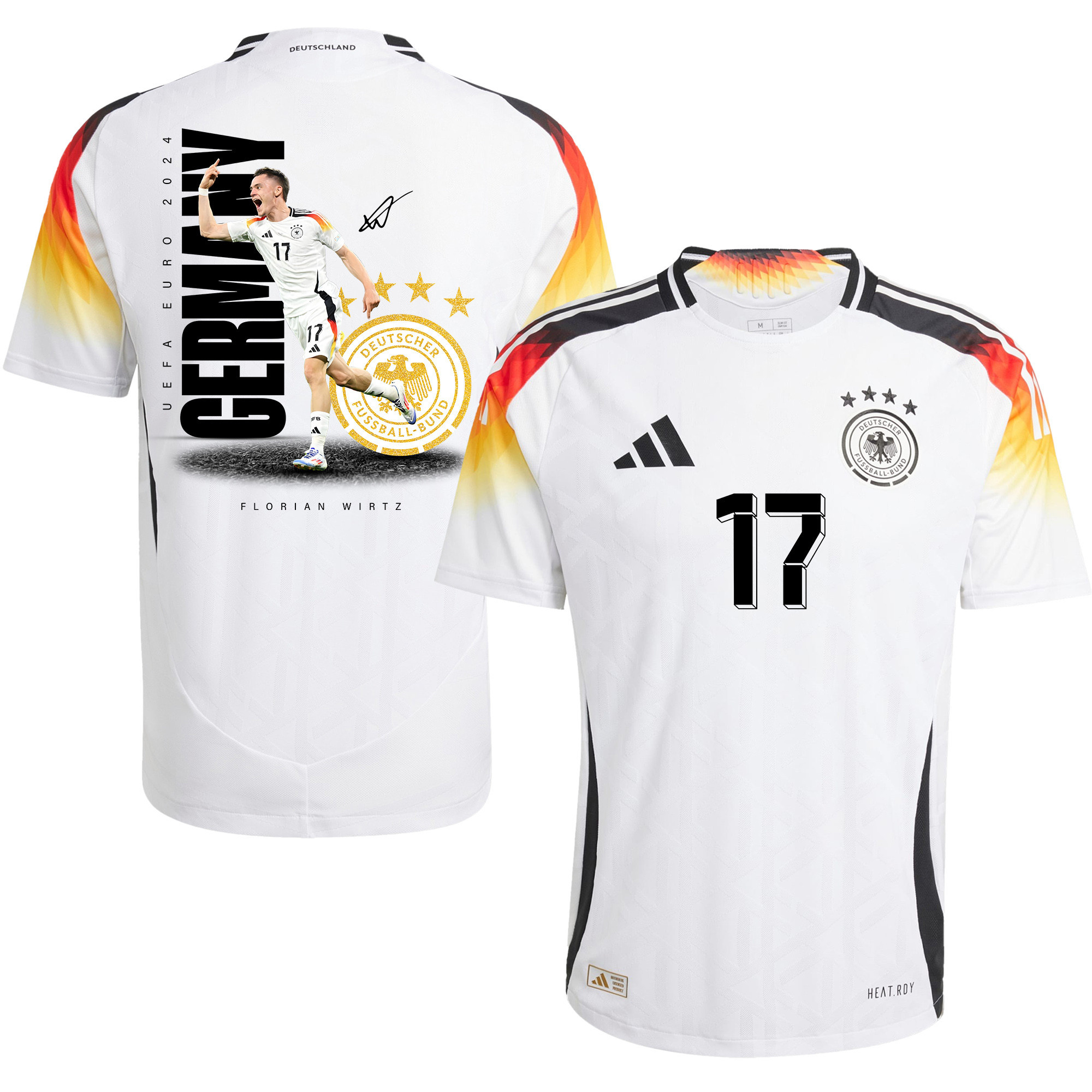 Florian Wirtz 17 Signed Game-changer Germany National Team 2024 Home Men Jersey - White
