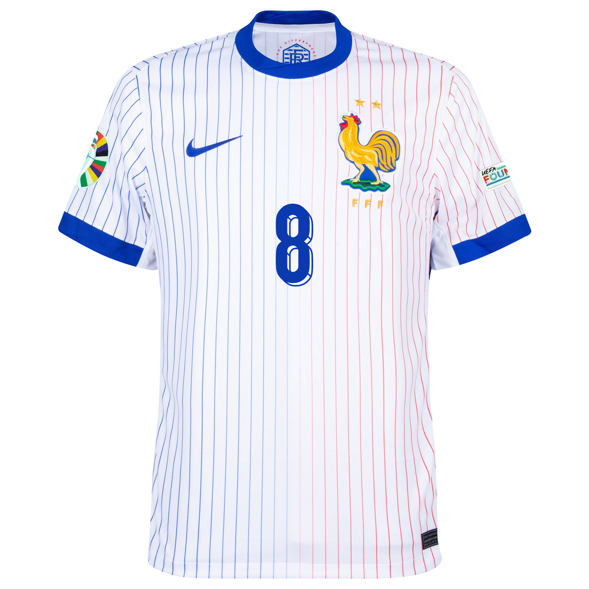 Aurélien Tchouameni 8 France National Team 2024/25 Away Jersey - Euro UEFA Patch - Men, White