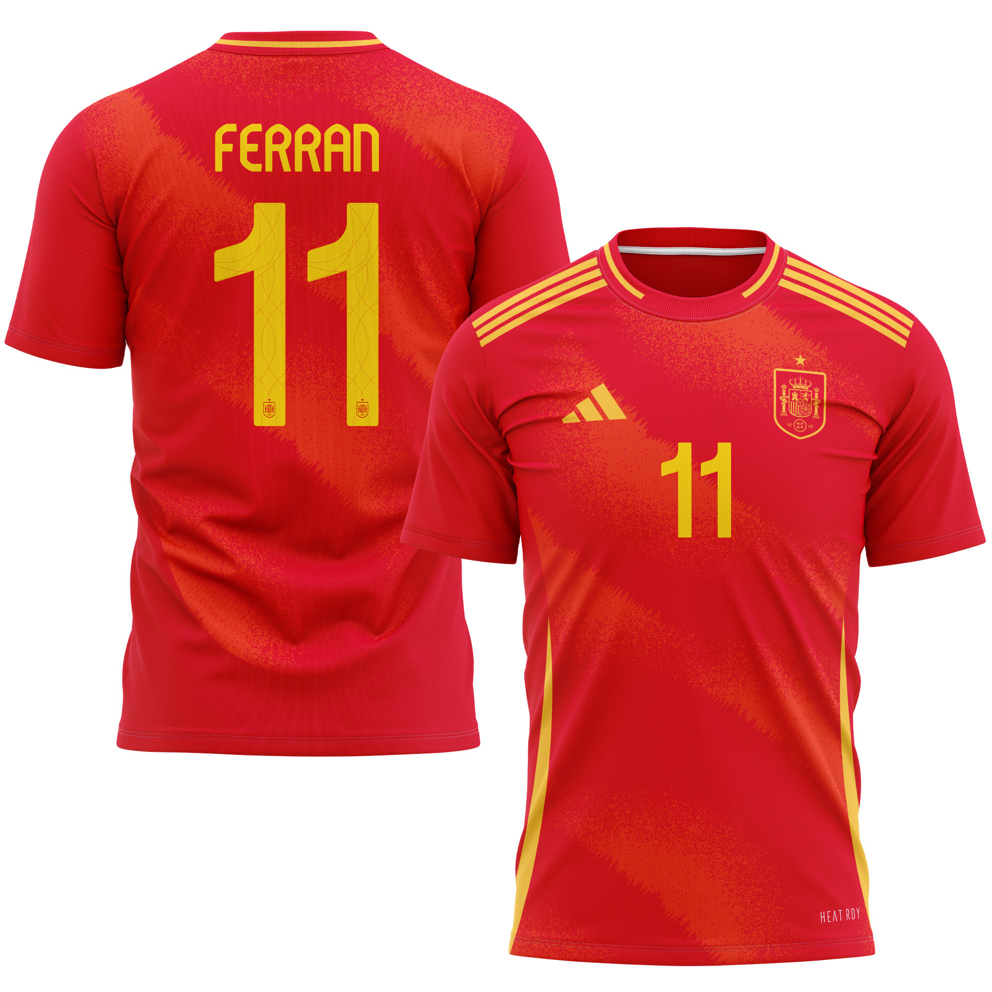 Ferran Torres 11 Spain National Team 2024 Home Kits AOP T-shirt - Red