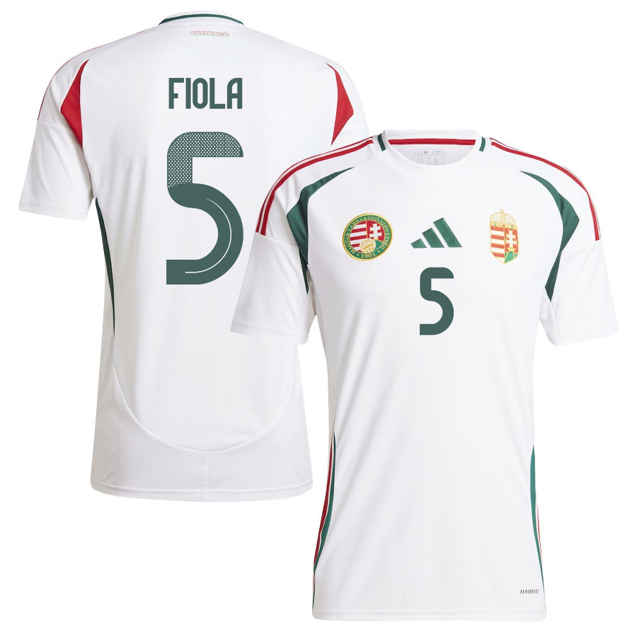 Attila Fiola 5 Hungary National Team 2024/25 Away Men Jersey - White