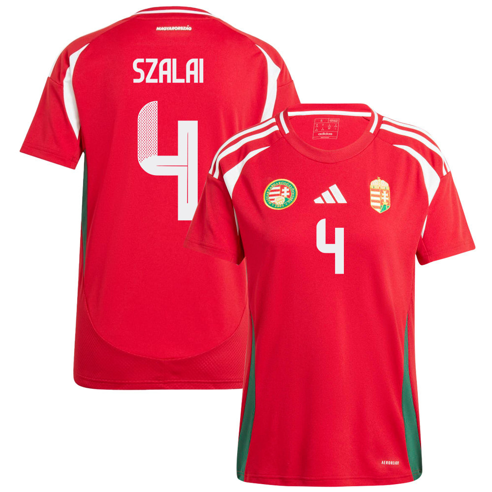 Attila Szalai 4 Hungary National Team 2024/25 Home WOMEN Jersey - Red