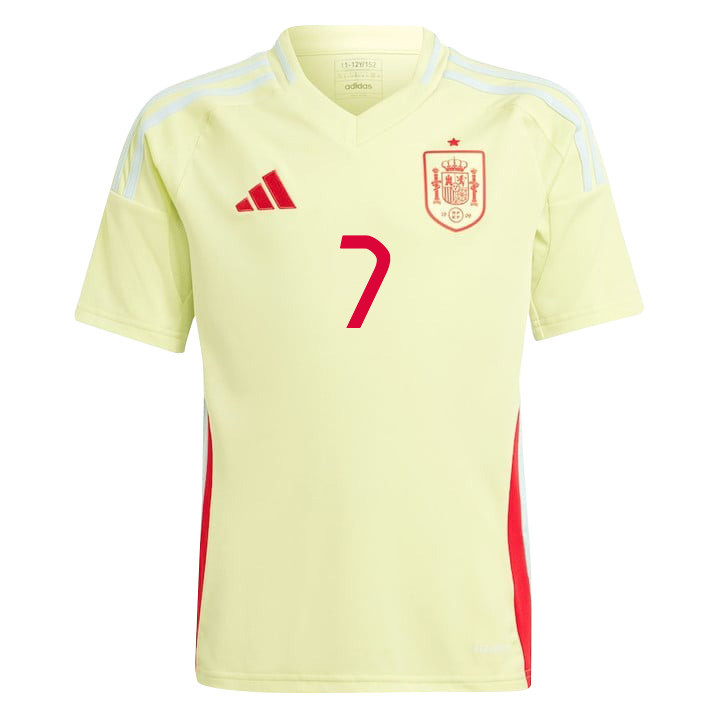 Álvaro Morata 7 Spain National Team 2024 Away YOUTH Jersey - Yellow
