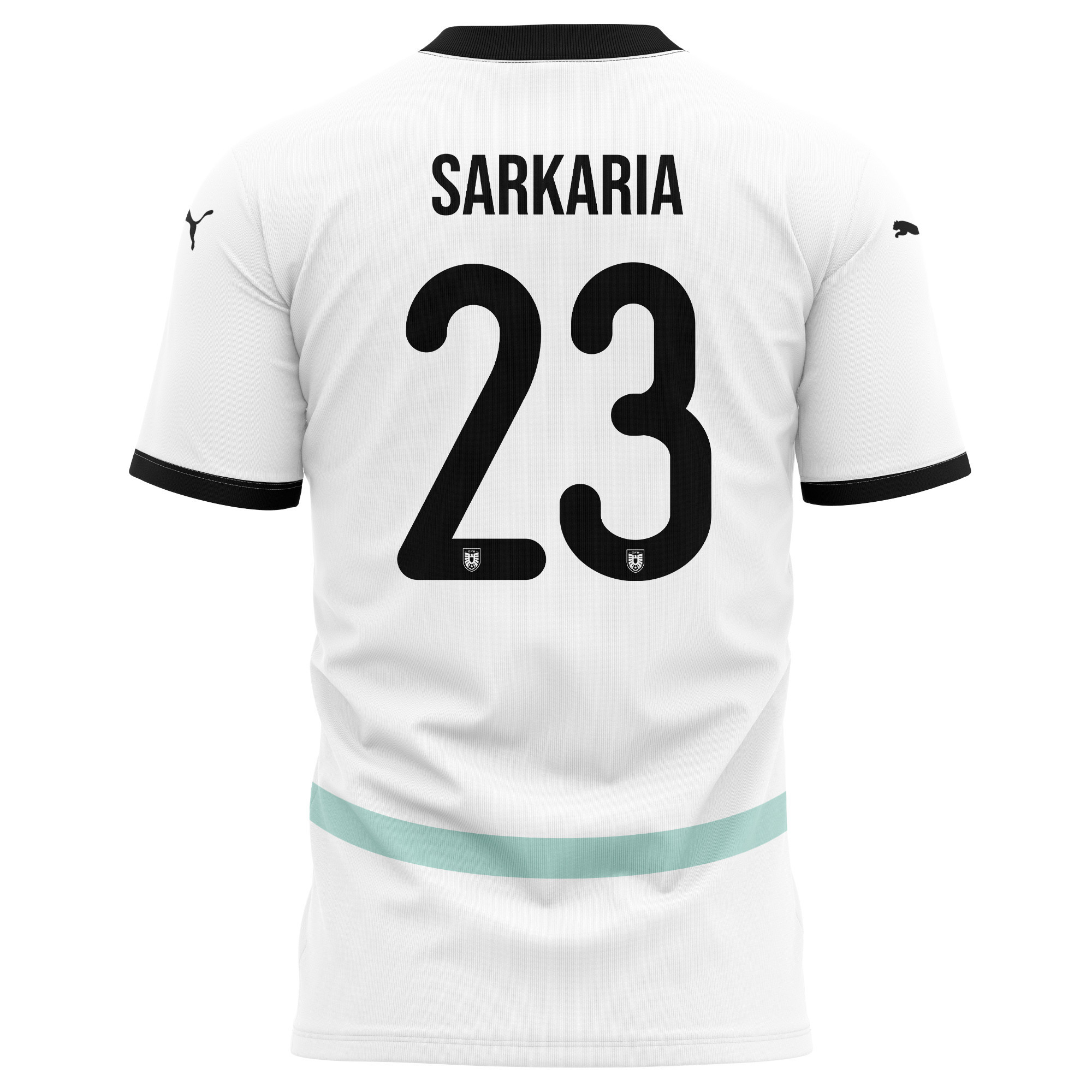 Manprit Sarkaria 23 Austria National Team 2024/25 Away Kits AOP T-shirt - White