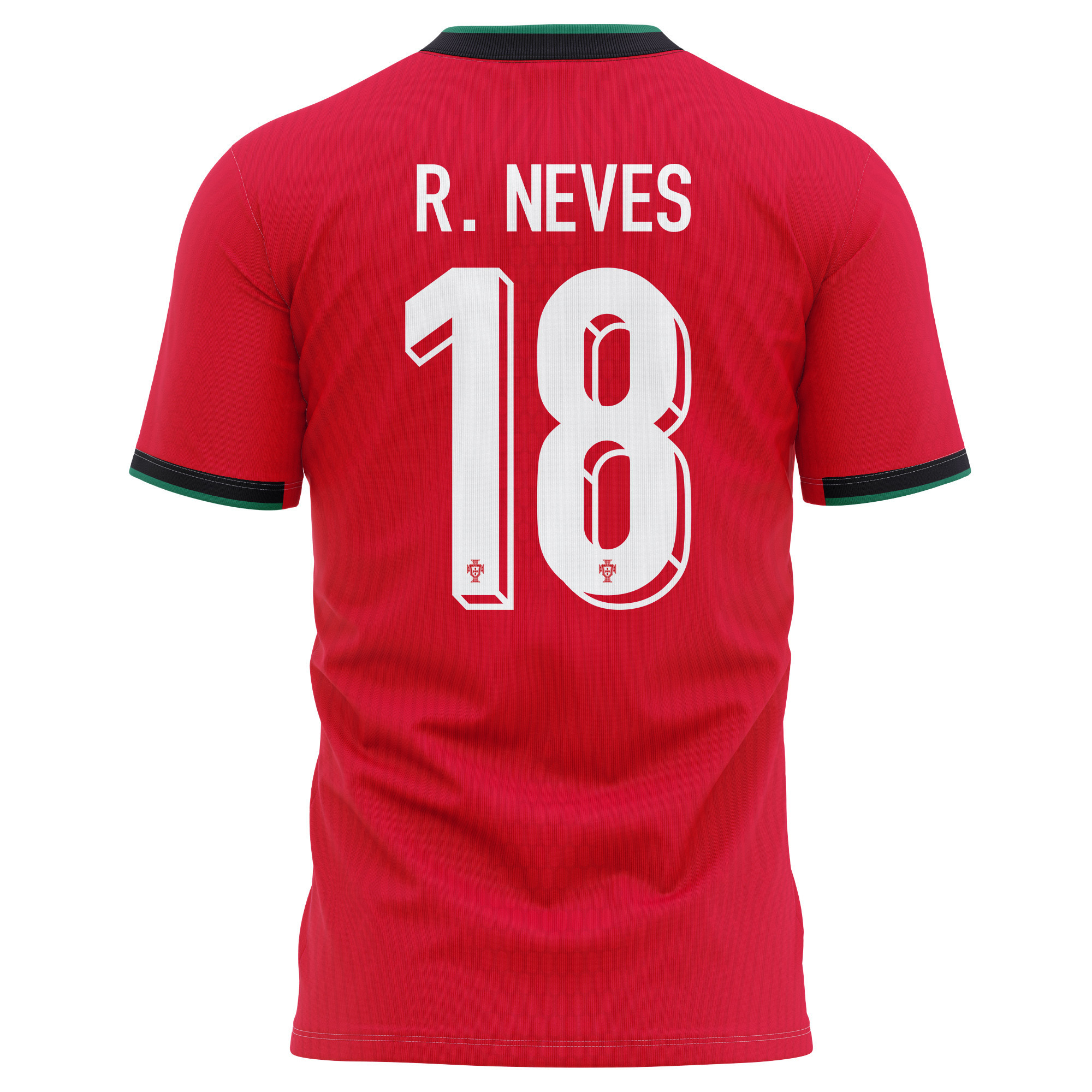 Rúben Neves 18 Portugal National Team 2024/25 Home Kits AOP T-shirt - Red