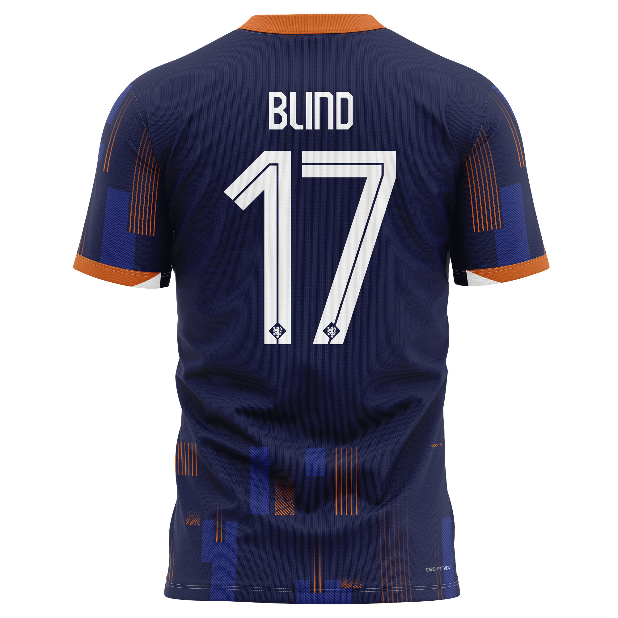 Daley Blind 17 Netherlands National Team 2024 Away Kits AOP T-shirt - Navy