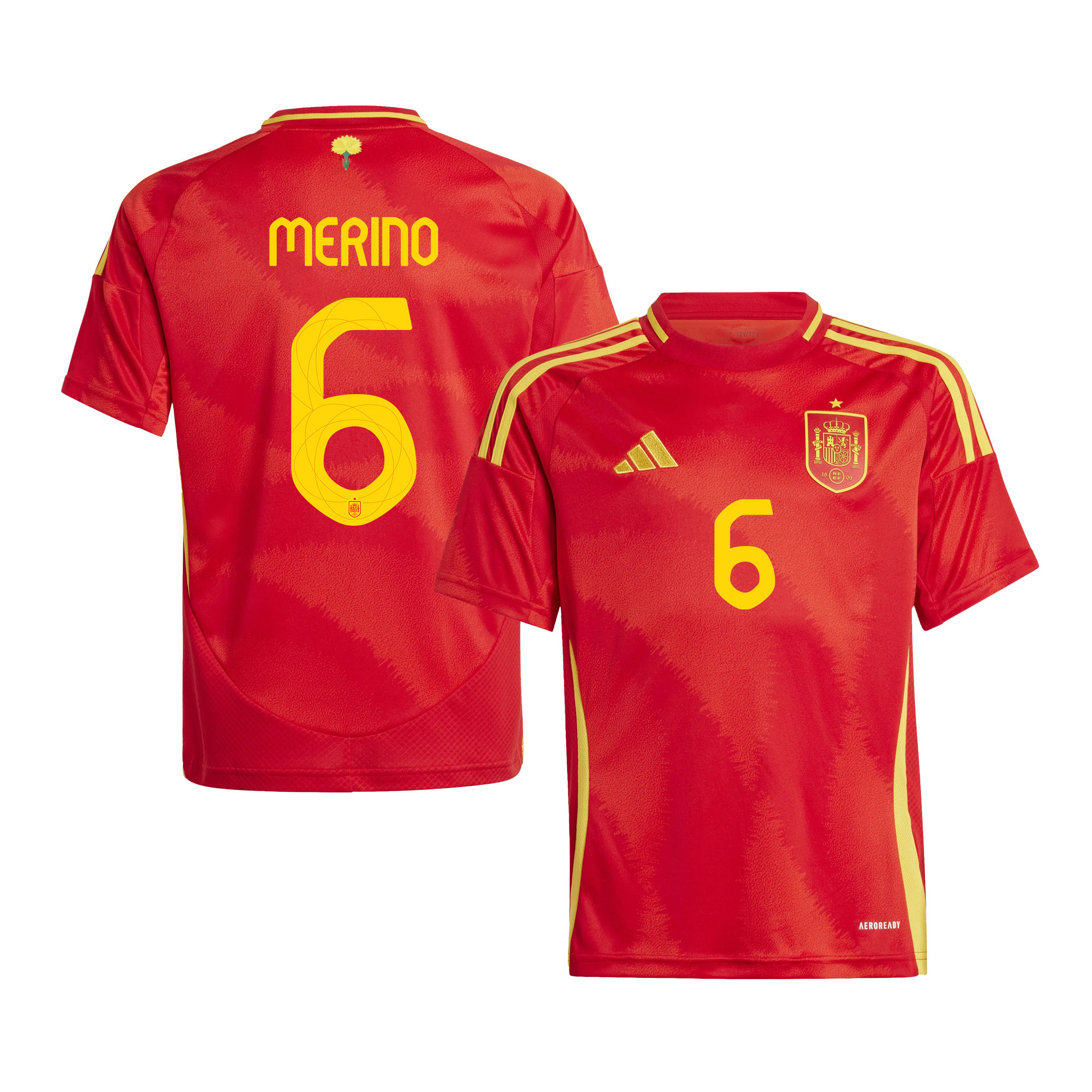Mikel Merino 6 Spain National Team 2024 Home YOUTH Jersey - Red