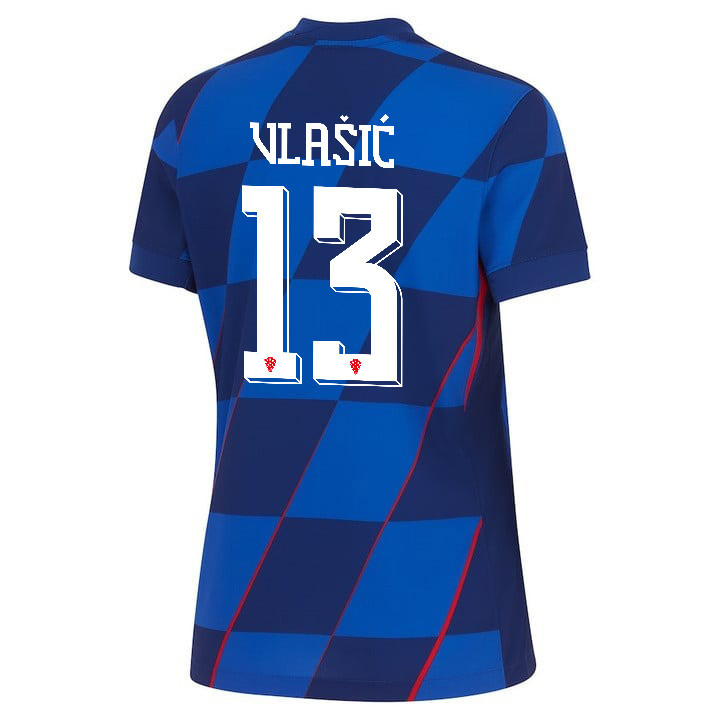 Nikola Vlašić 13 Croatia National Team 2024 Away WOMEN Jersey - Blue