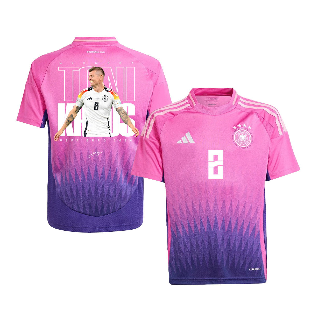 Toni Kroos 8 Signed Legacy Germany National Team 2024 Away YOUTH Jersey - Purple