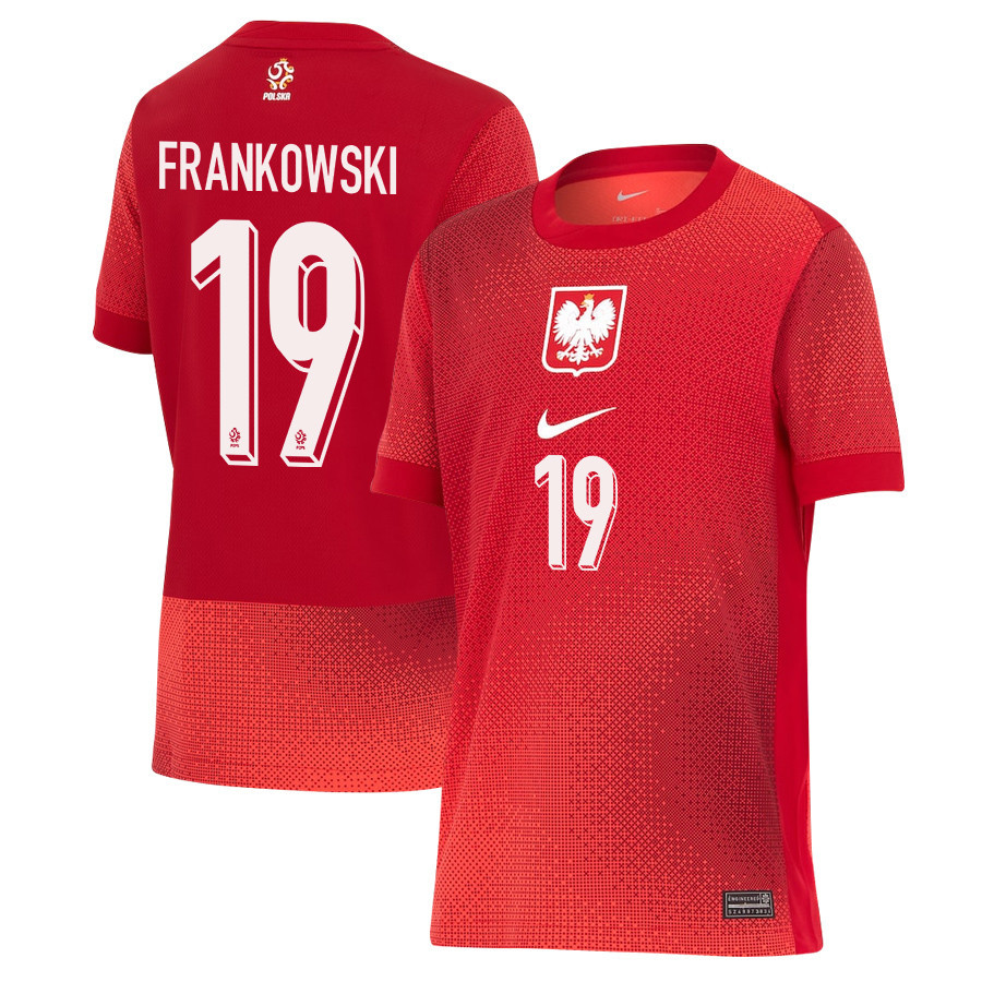 Przemysław Frankowski 19 Poland National Team 2024/25 Away YOUTH Jersey - Red
