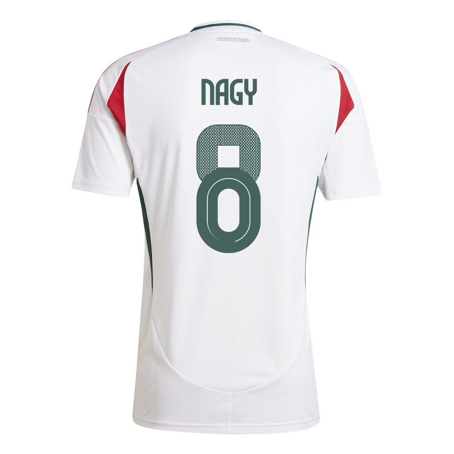 Ádám Nagy 8 Hungary National Team 2024/25 Away Men Jersey - White