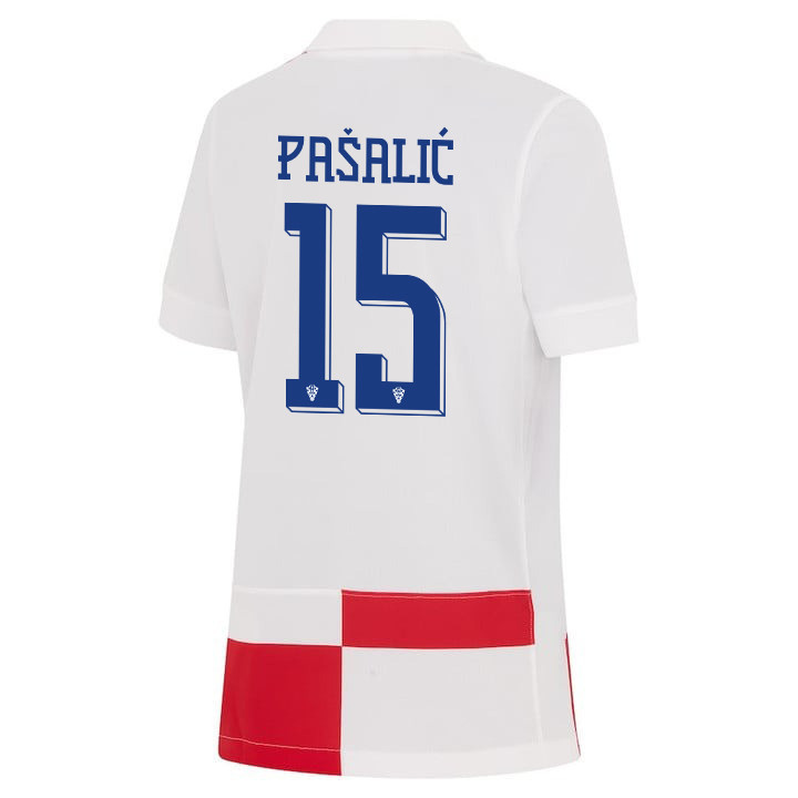 Mario Pašalić 15 Croatia National Team 2024 Home YOUTH Jersey - White