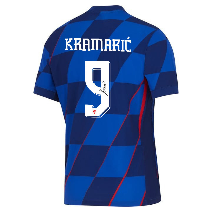 Andrej Kramarić 9 Signed Croatia National Team 2024 Away Men Jersey Autographed - Navy