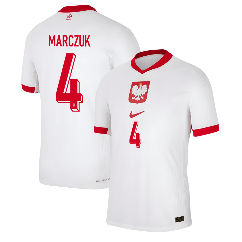 Dominik Marczuk 4 Poland National Team 2024/25 Home Men Jersey - White
