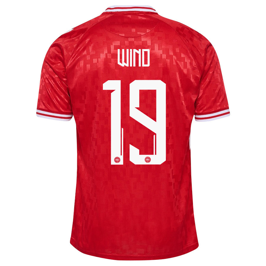 Jonas Wind 19 Denmark National Team 2024/25 Home Men Jersey - Red
