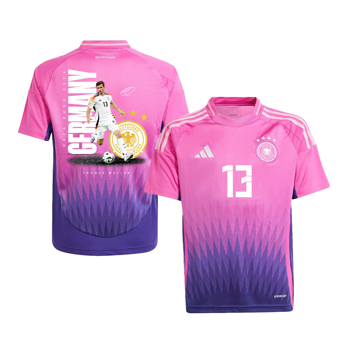 Thomas Müller 13 Signed Iconic Germany National Team 2024 Away YOUTH Jersey - Purple