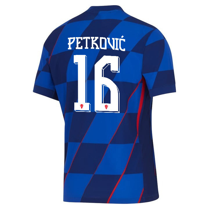 Bruno Petković 16 Croatia National Team 2024 Away Men Jersey - Blue