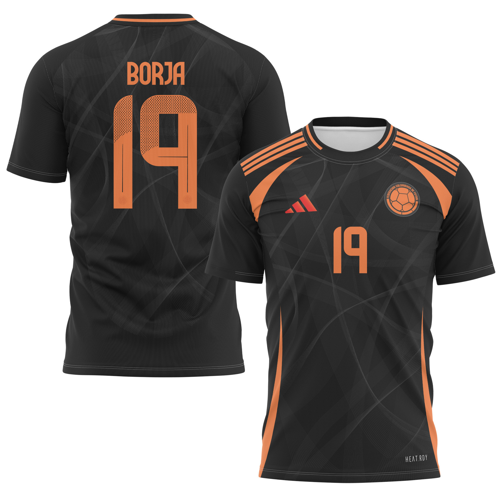Miguel Borja 19 Colombia National Team 2024 Away Kits AOP T-shirt - Black