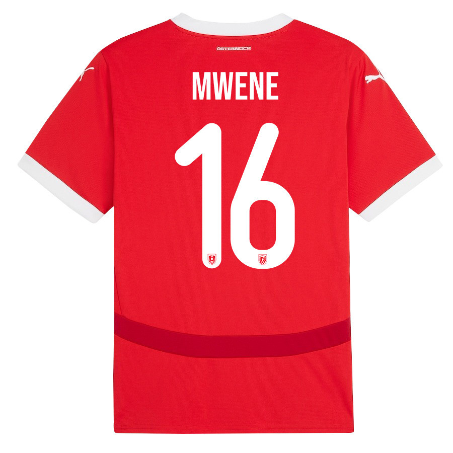 Phillipp Mwene 16 Austria National Team 2024/25 Home Men Jersey - Red