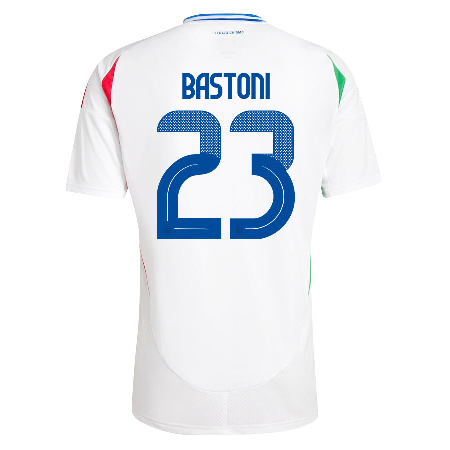 Alessandro Bastoni 23 Italy National Team 2024/25 Away Men Jersey - White