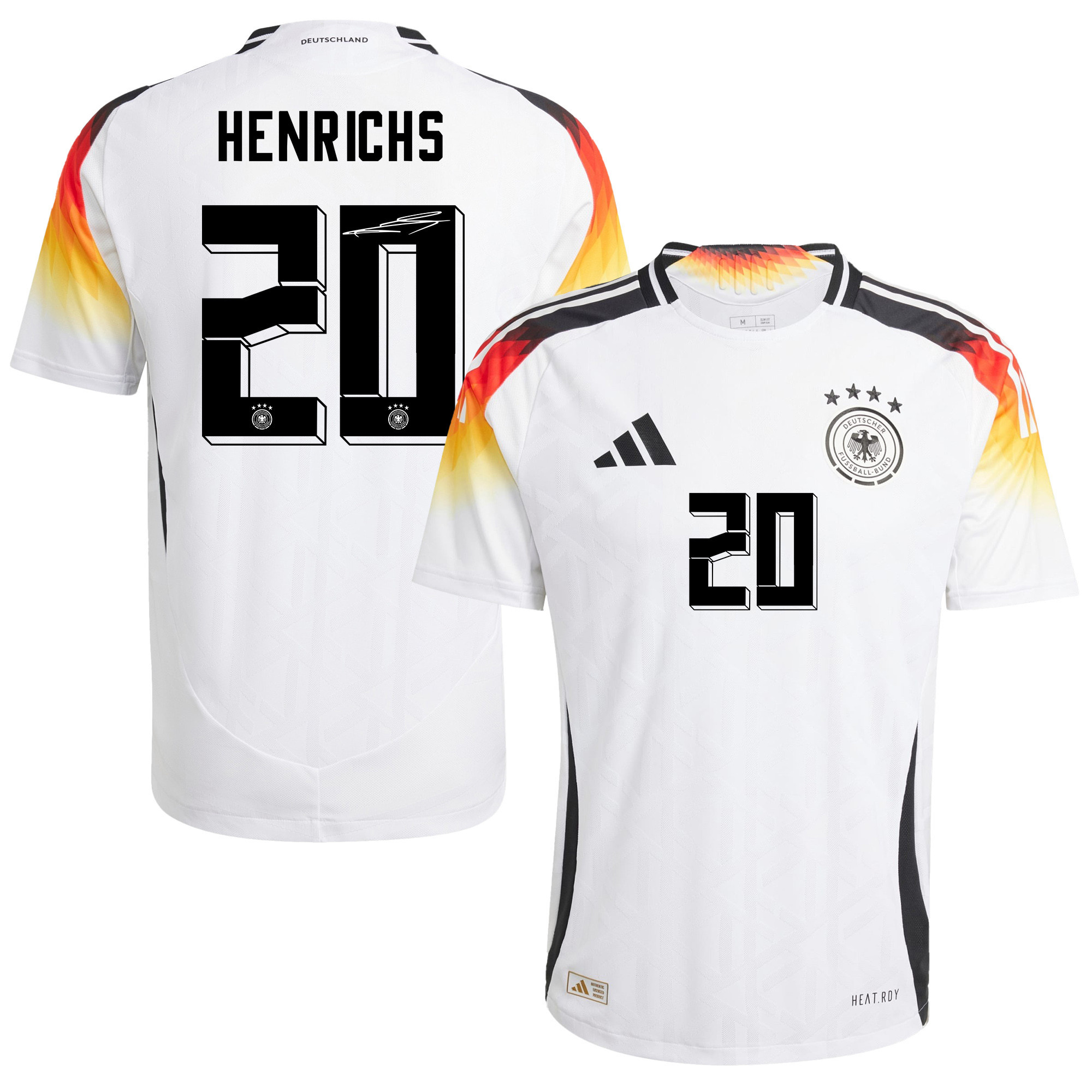 Benjamin Henrichs 20 Signed Germany National Team 2024/25 Home Jersey Autographed - Men