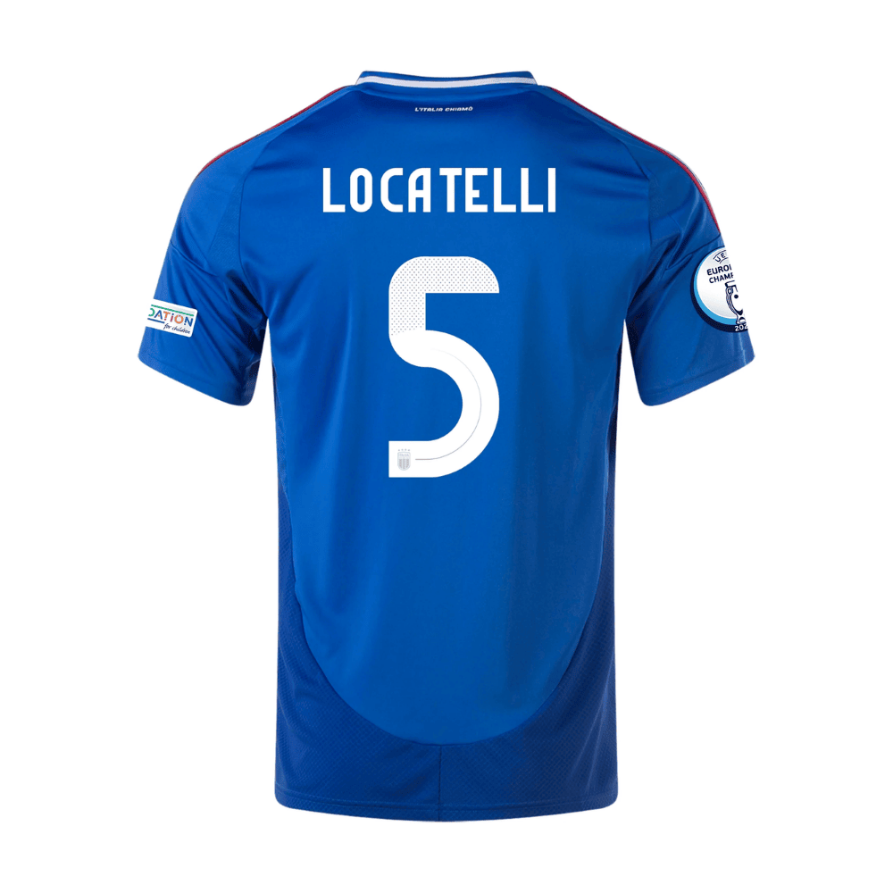 Manuel Locatelli 5 Italy National Team 2024 Home Men Jersey - Blue