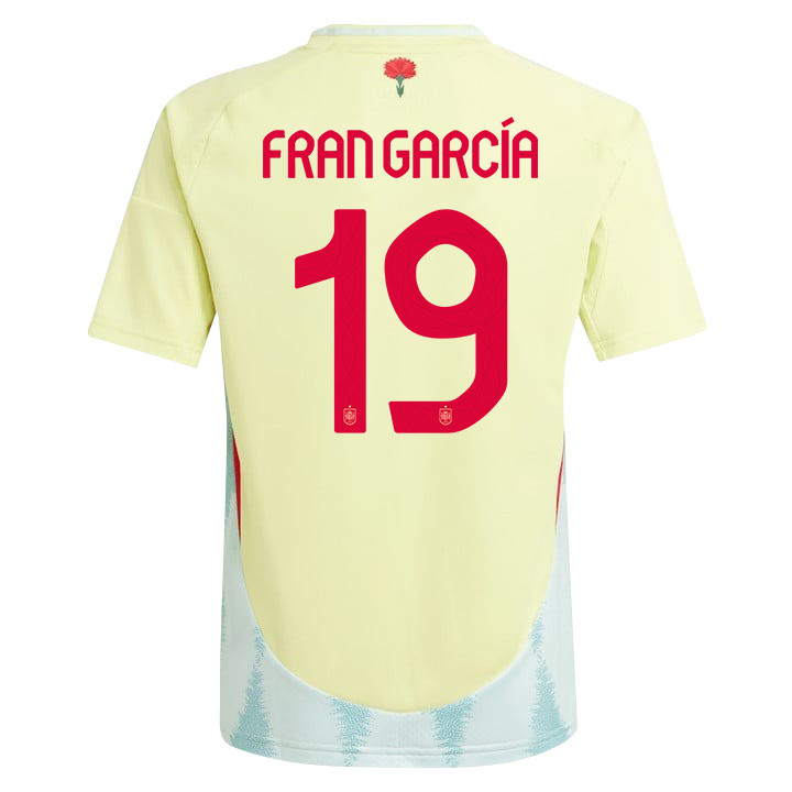Fran García 19 Spain National Team 2024 Away YOUTH Jersey - Yellow