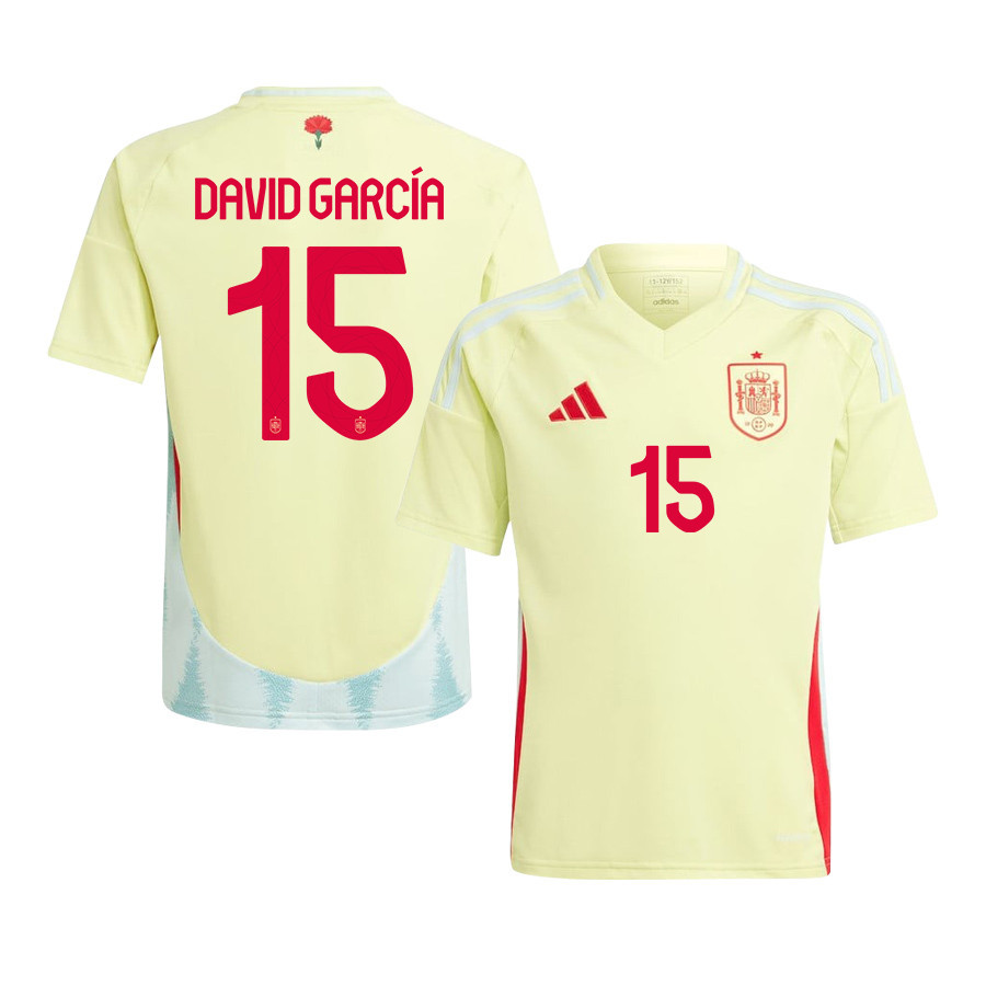 David García 15 Spain National Team 2024 Away YOUTH Jersey - Yellow