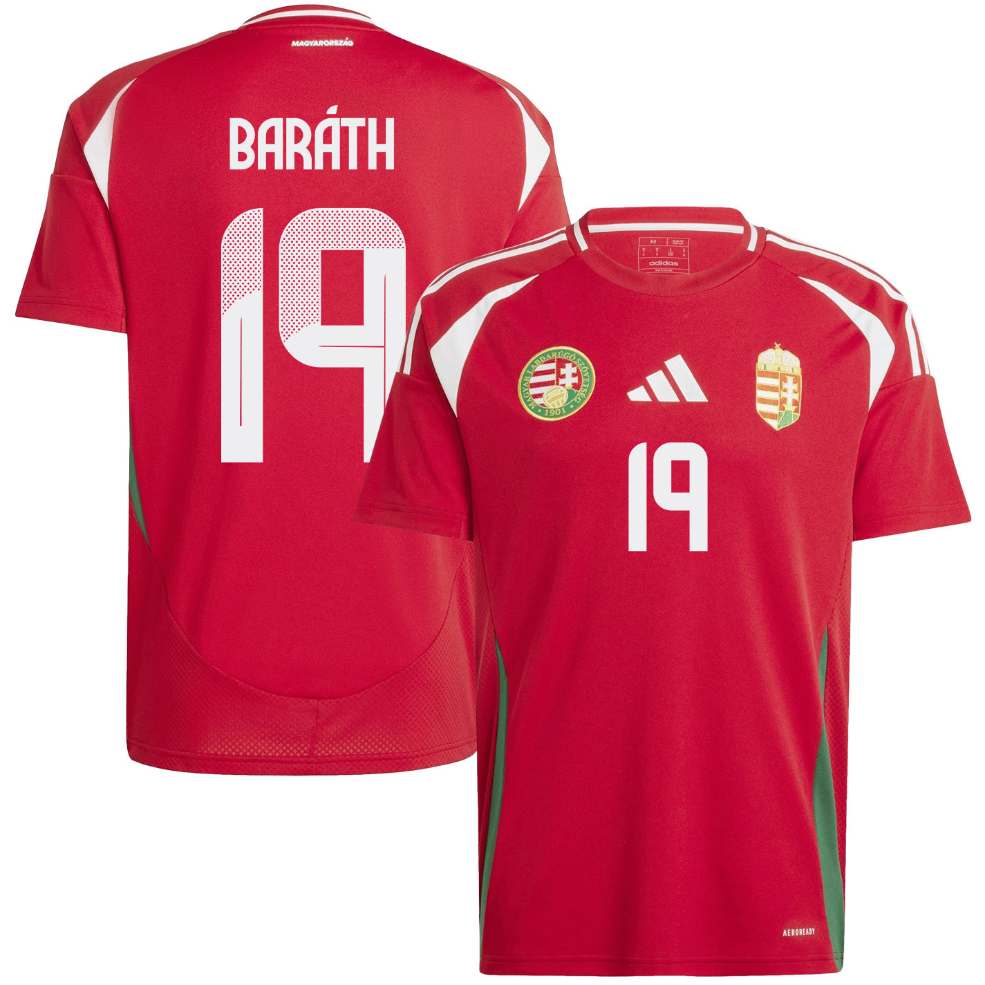 Péter Baráth 19 Hungary National Team 2024/25 Home Men Jersey - Red