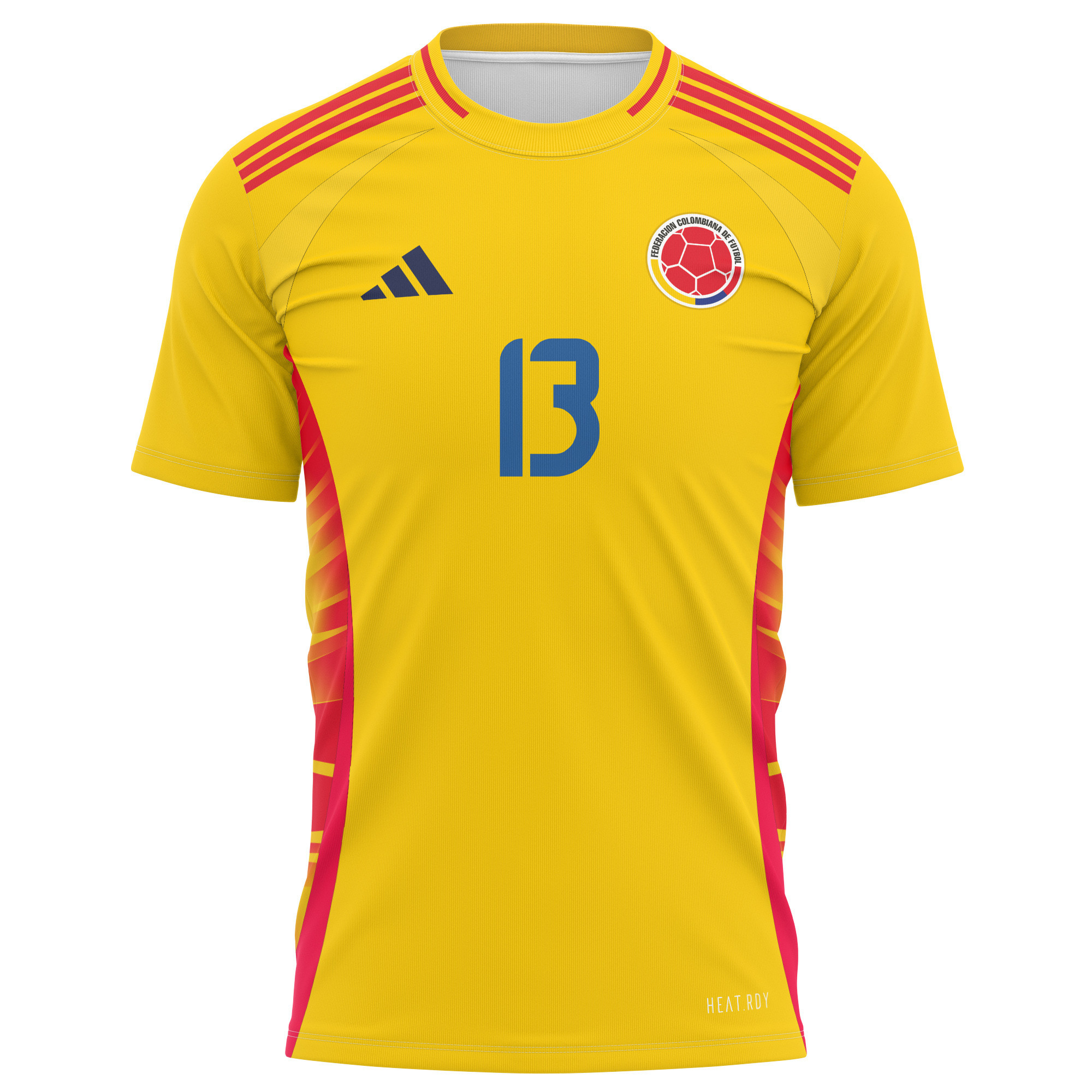 Yerry Mina 13 Colombia National Team 2024 Home Kits AOP T-shirt - Yellow