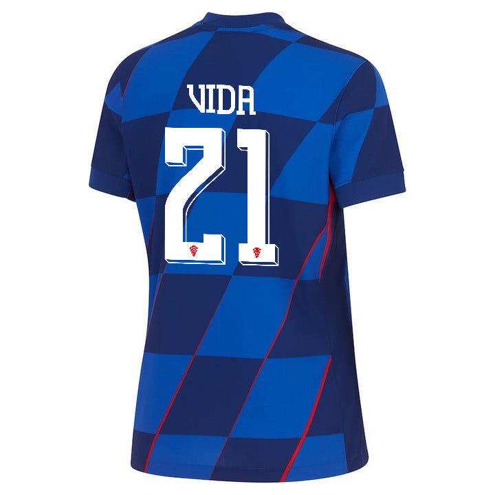 Domagoj Vida 21 Croatia National Team 2024 Away WOMEN Jersey - Blue