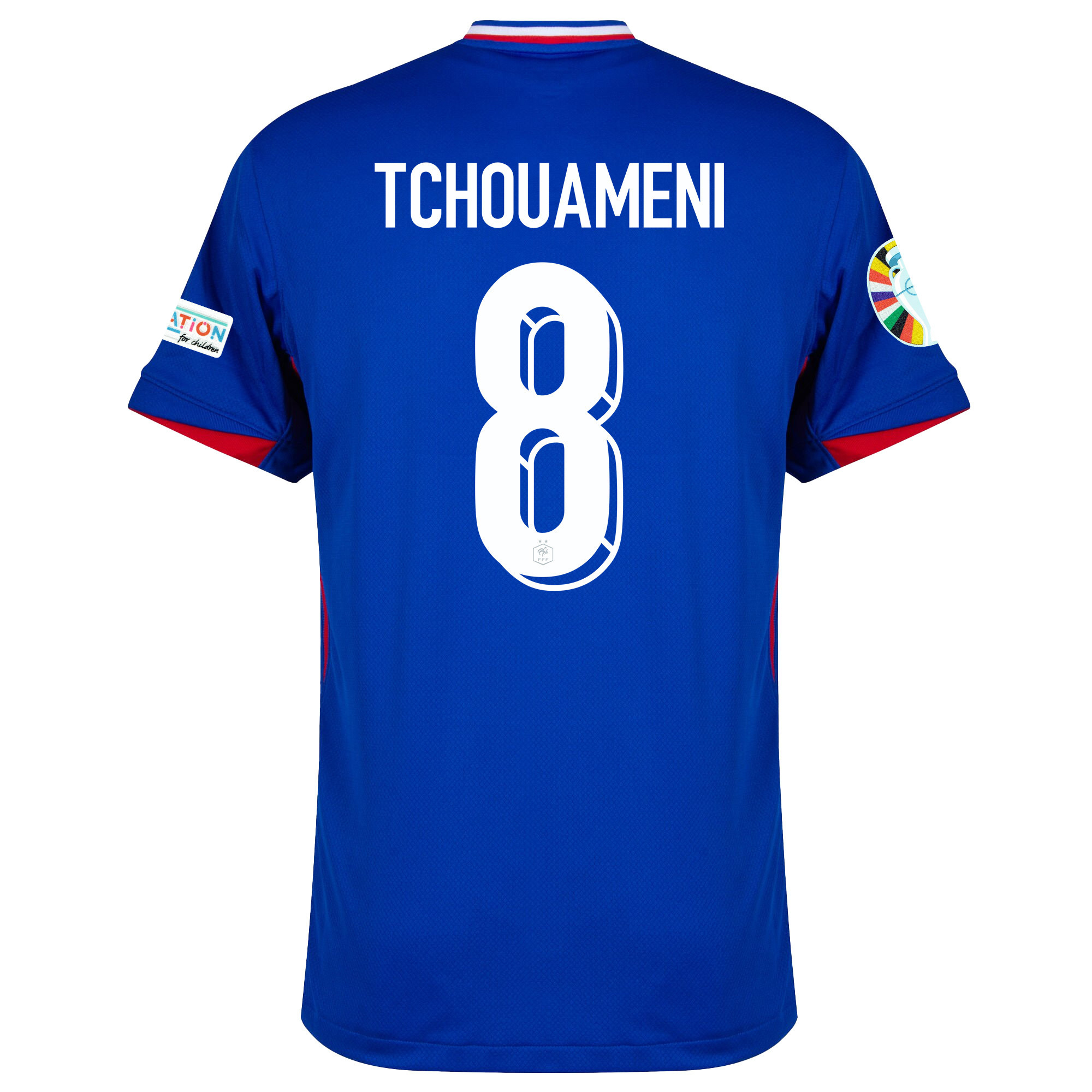 Aurélien Tchouameni 8 France National Team 2024/25 Home Jersey - Euro UEFA Patch - Men, Blue