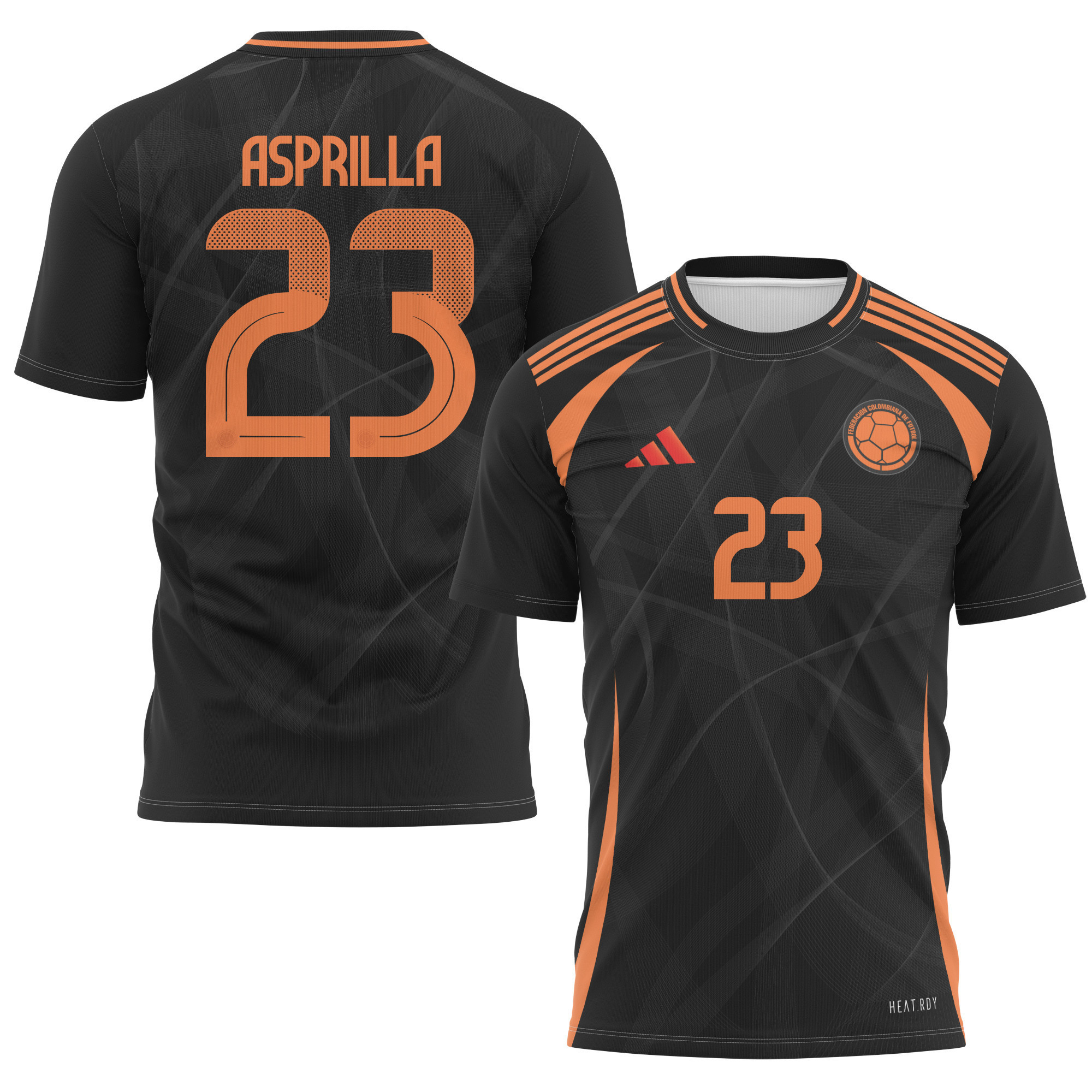 Yaser Asprilla 23 Colombia National Team 2024 Away Kits AOP T-shirt - Black