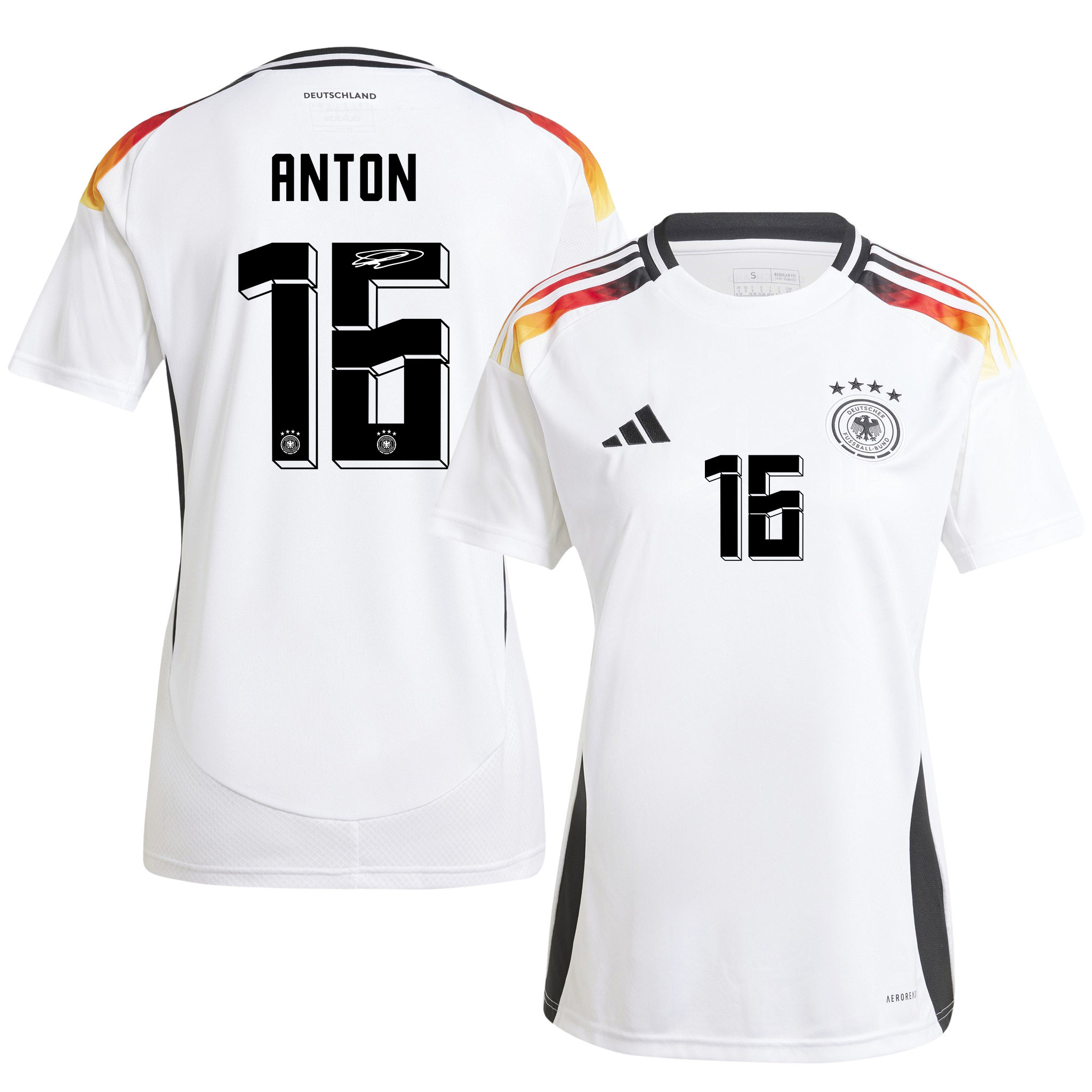 Waldemar Anton 16 Signed Germany National Team 2024/25 Home Jersey Autographed - Women
