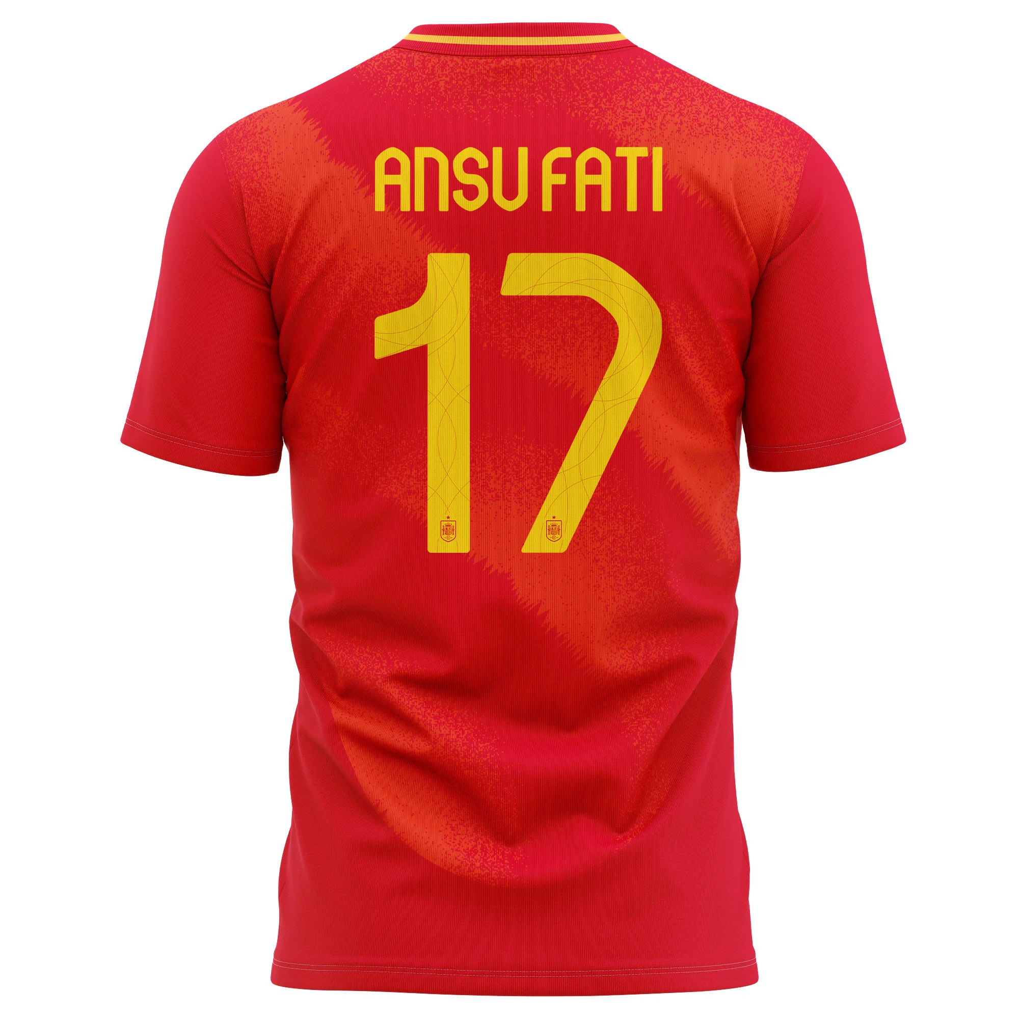 Ansu Fati 17 Spain National Team 2024 Home Kits AOP T-shirt - Red