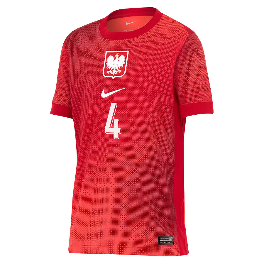 Tomasz Kędziora 4 Poland National Team 2024/25 Away YOUTH Jersey - Red
