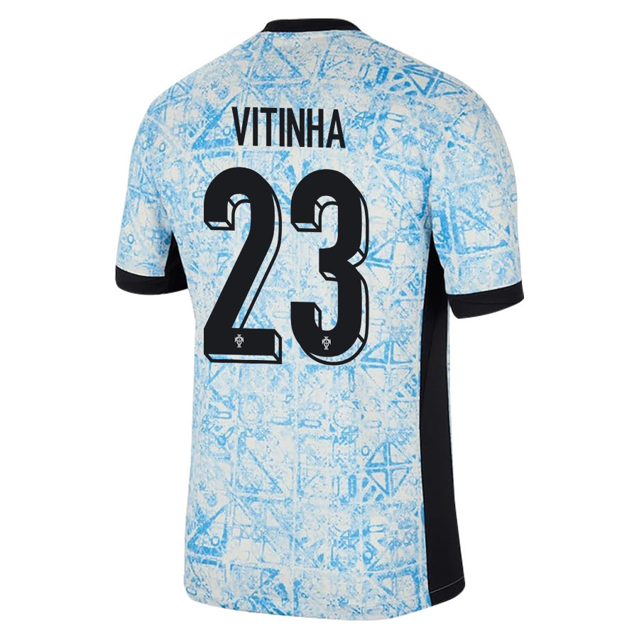 Vitinha 23 Portugal National Team 2024/25 Away Men Jersey - Cream/Blue