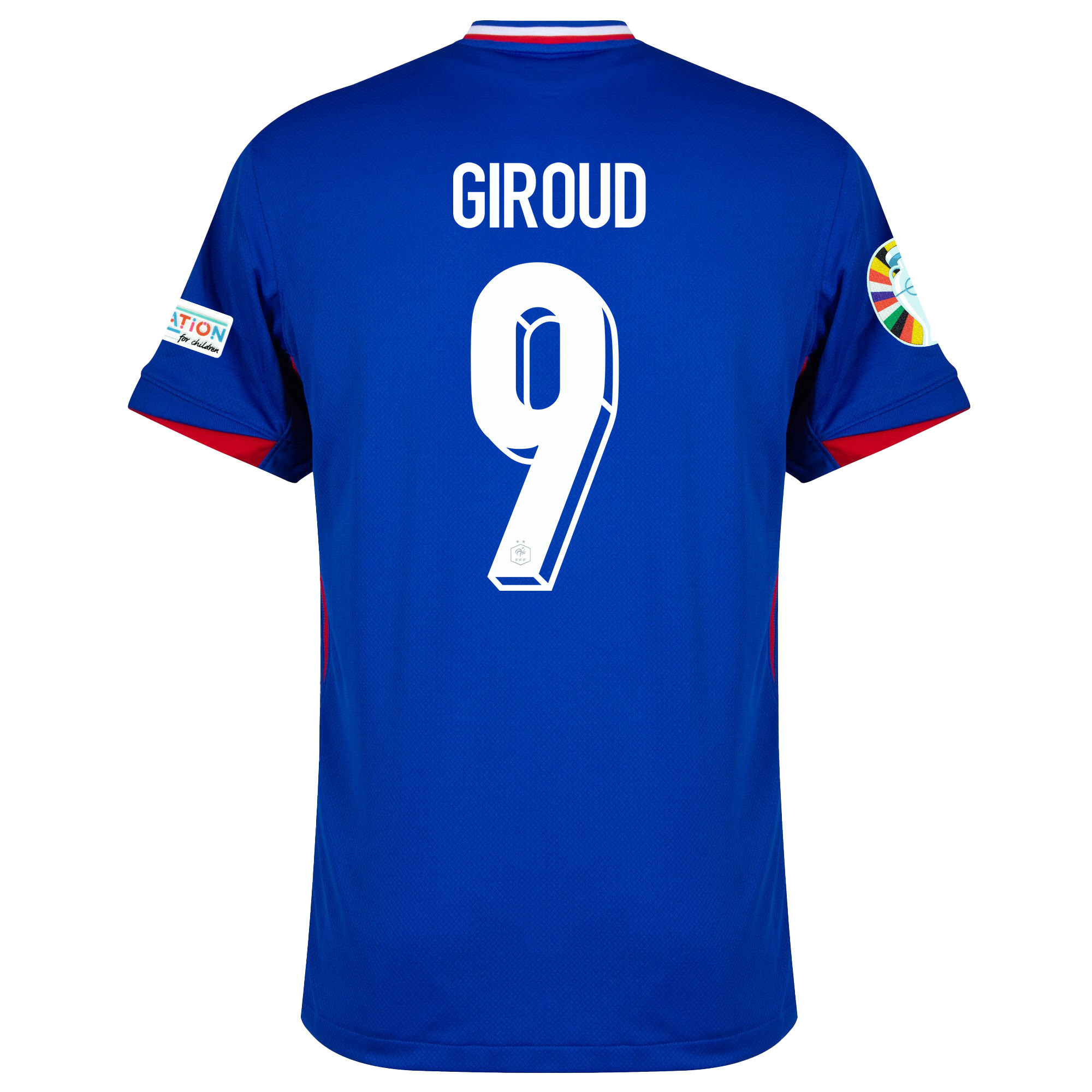 Olivier Giroud 9 France National Team 2024/25 Home Jersey - Euro UEFA Patch - Men, Blue